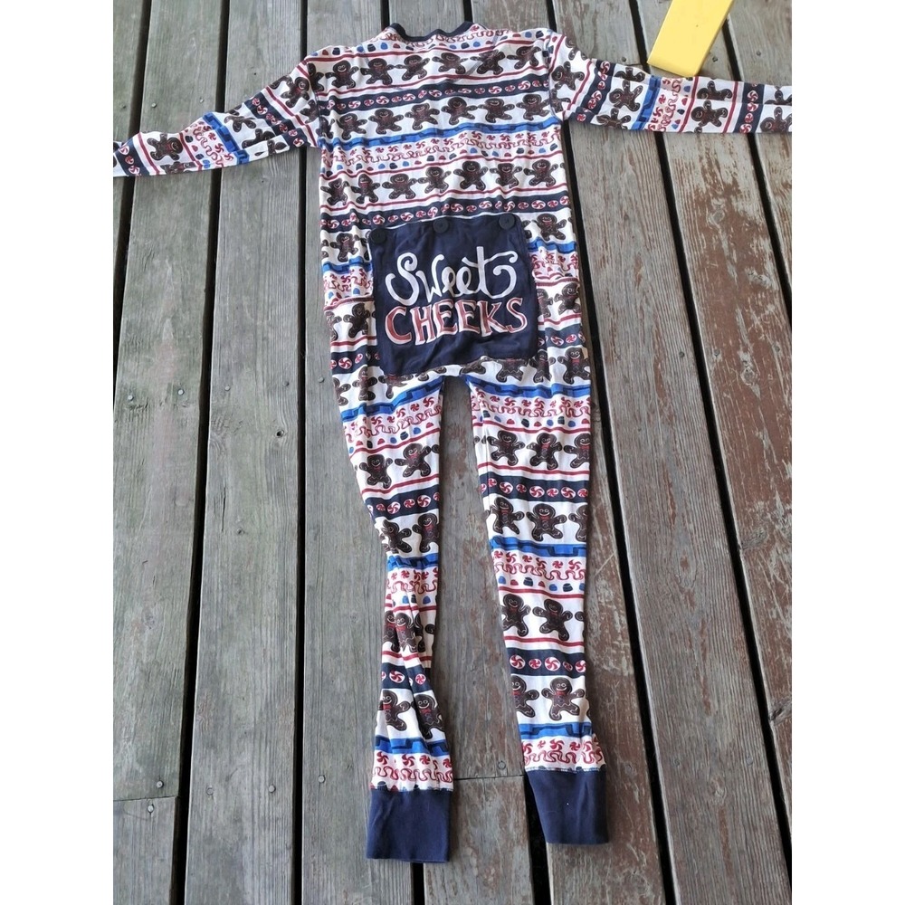 Lazy One Fair Isle SWEET CHEEKS Flap Jack Union Suit Adult M Cotton Trap Door J7